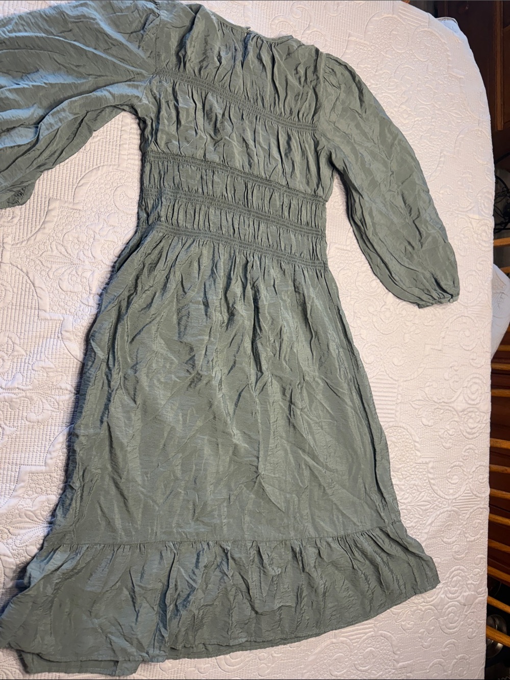 Prologue Olive Puff-Sleeve Midi Dress - Picture 2 of 6